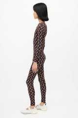 Marine Serre Brown & Cream Moon Jumpsuit