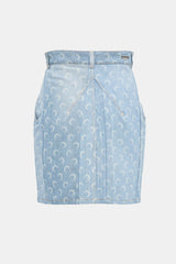 Marine Serre Denim Moon Printed Skirt