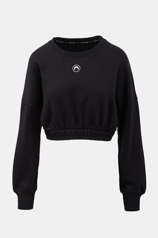 Marine Serre Logo Cropped Sweatshirt