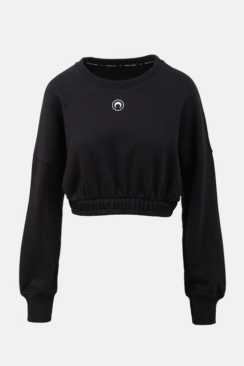 Marine Serre Logo Cropped Sweatshirt