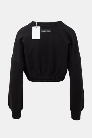 Marine Serre Logo Cropped Sweatshirt