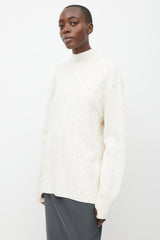 Marine Serre White & Cream Moon Oversized Sweater