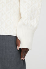 Marine Serre White & Cream Moon Oversized Sweater