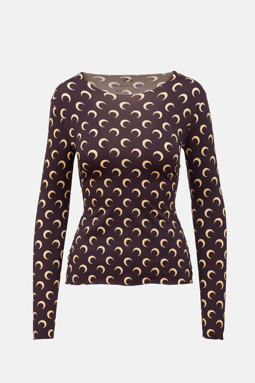 Marine Serre Borderline Jersey Moon Top