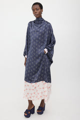 Marine Serre Oversized Silk Satin Printed Dress