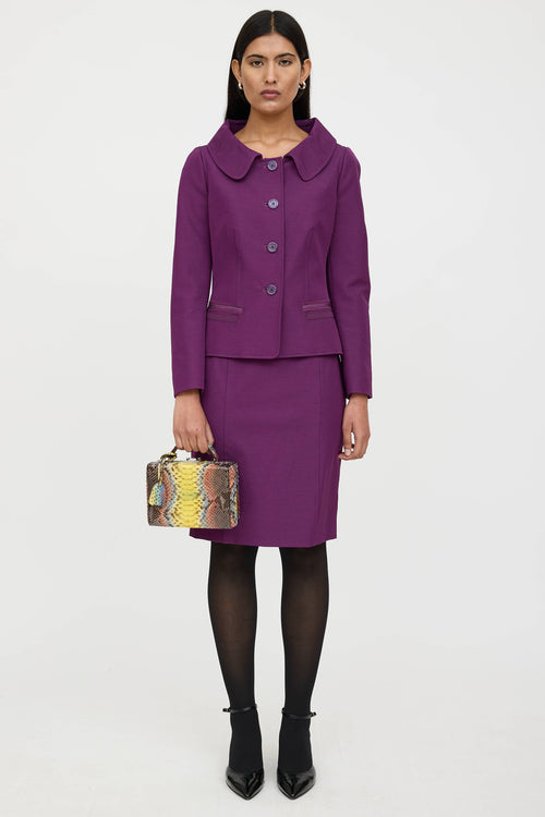 Marc Cross Leather Grace Embossed Box Bag