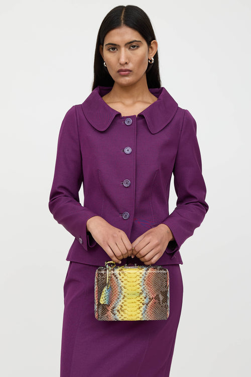 Marc Cross Leather Grace Embossed Box Bag