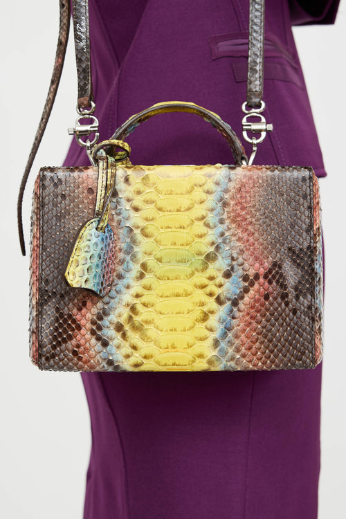 Marc Cross Leather Grace Embossed Box Bag