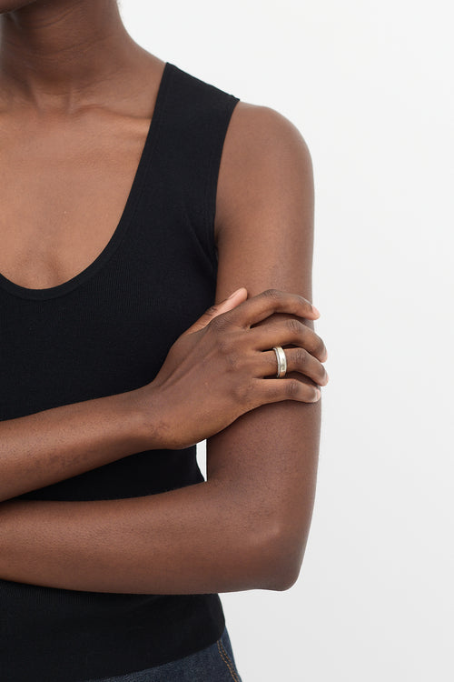 Mark Lash 19K White Gold & Diamond Band Ring