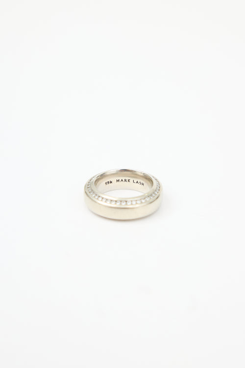 Mark Lash 19K White Gold & Diamond Ring