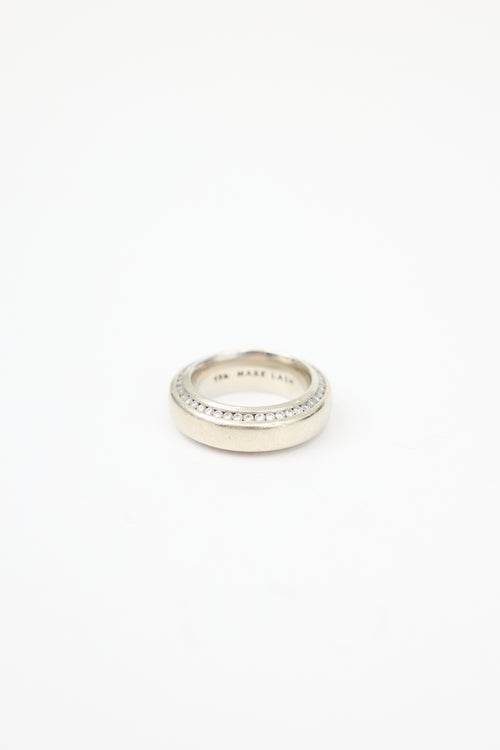 Mark Lash 19K White Gold & Diamond Ring
