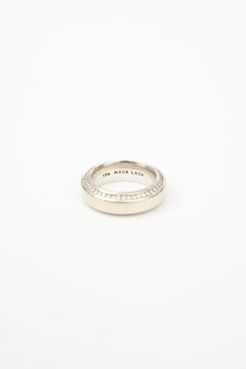 Mark Lash 19K White Gold & Diamond Band Ring