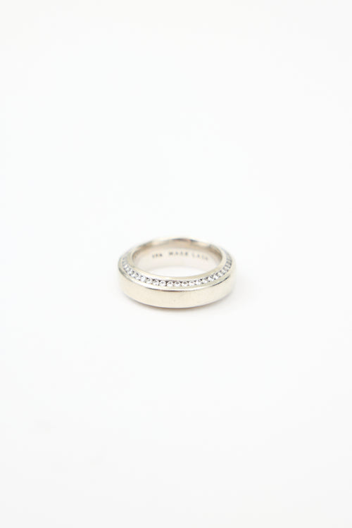 Mark Lash 19K White Gold & Diamond Band Ring
