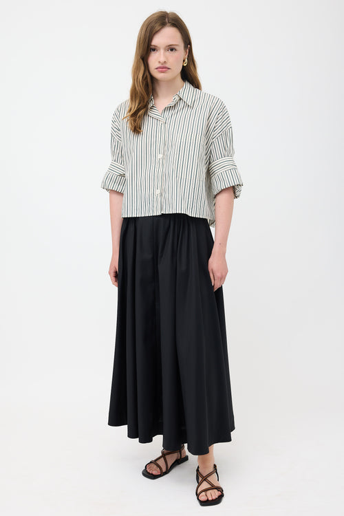 Mark Kenly Domino Tan Wool Pleated Maxi Skirt