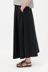 Mark Kenly Domino Tan Wool Pleated Maxi Skirt