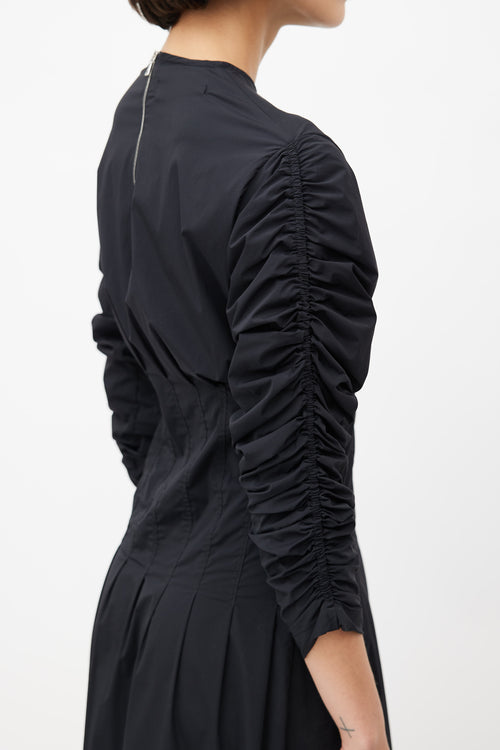 Markoo Black Nylon Cut Out Midi Dress