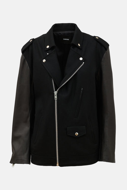Markoo Wool & Leather Biker Jacket