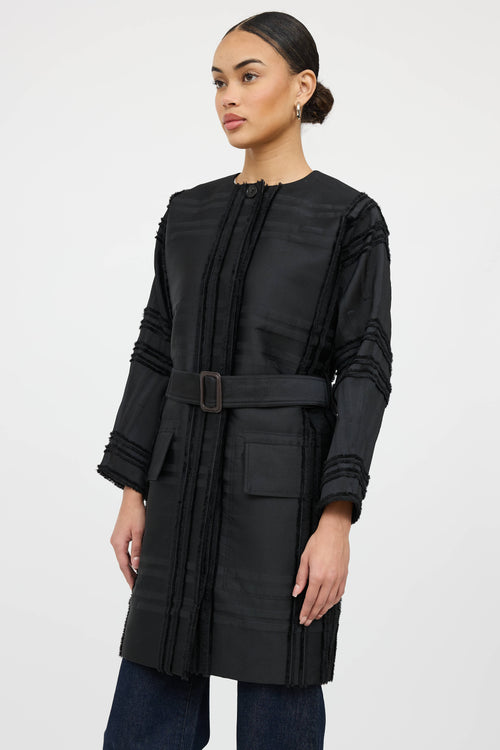 Marlene Birger Belted Striped Coat