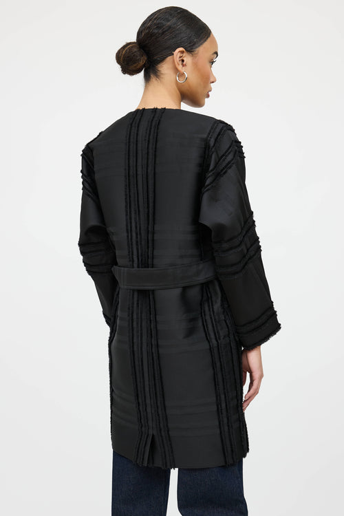 Marlene Birger Belted Striped Coat