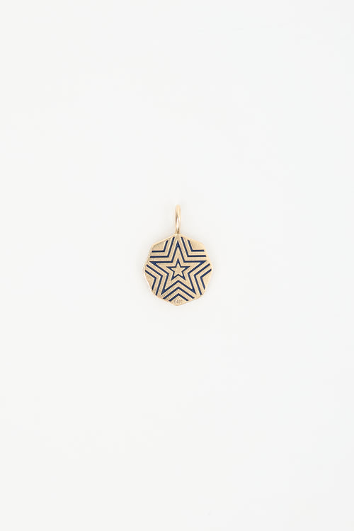 Marlo Laz 14K Gold Porte Bonheur Blue Sapphire Pendant
