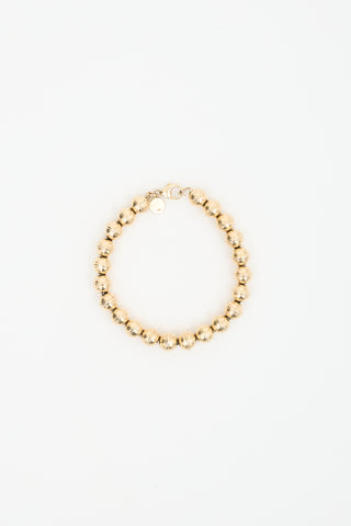 Marlo Laz 14K Yellow Gold Squash Blossom Bead Bracelet