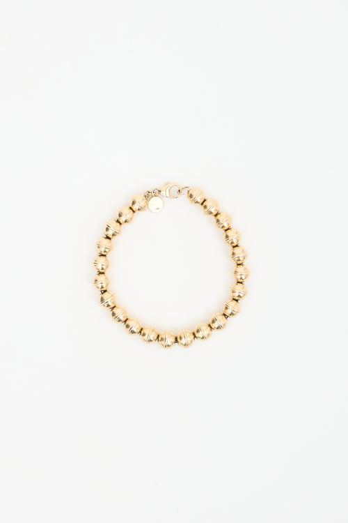 Marlo Laz 14K Yellow Gold Squash Blossom Bead Bracelet