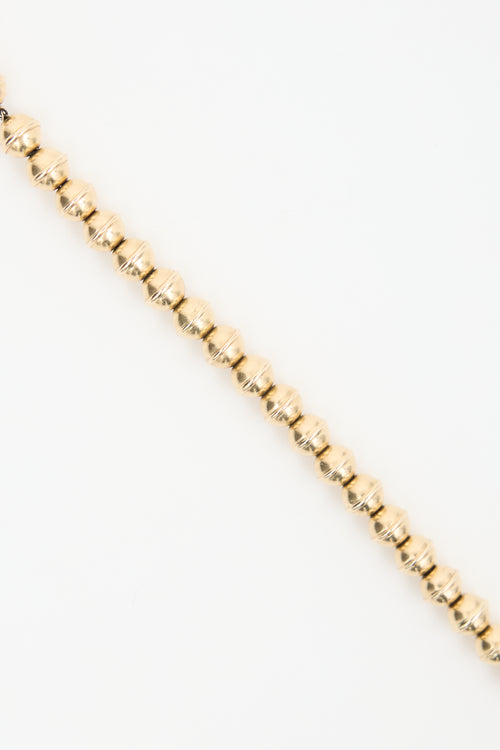 Marlo Laz 14K Yellow Gold Squash Blossom Bead Bracelet
