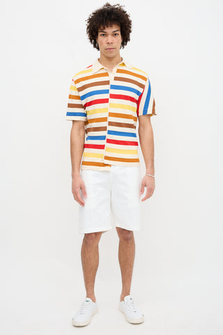 Marni Asymmetric Striped Polo