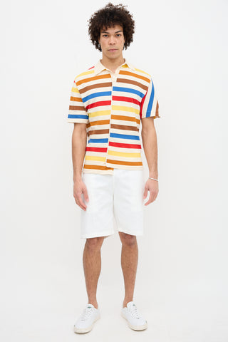 Marni Asymmetric Striped Polo