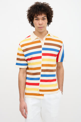Marni Asymmetric Striped Polo