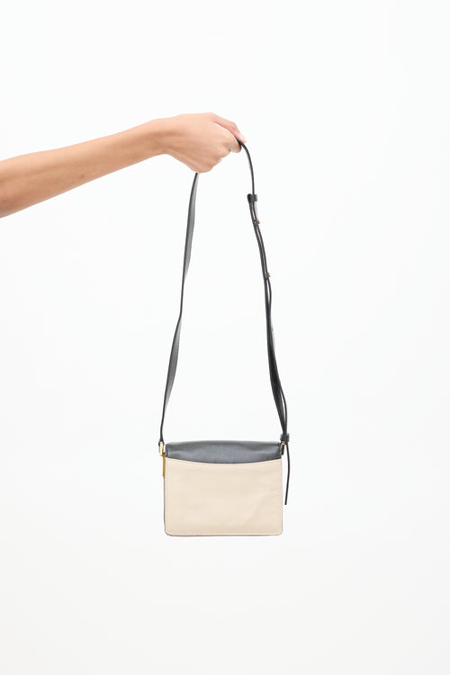 Marni Beige & Black Leather Mini Soft Trunk Crossbody Bag