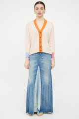 Marni Pink & Orange Cashmere Knit Panelled Cardigan
