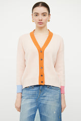 Marni Pink & Orange Cashmere Knit Panelled Cardigan