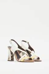 Marni Beige & Yellow Patent Leather Slingback Heel