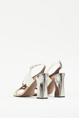 Marni Beige & Yellow Patent Leather Slingback Heel
