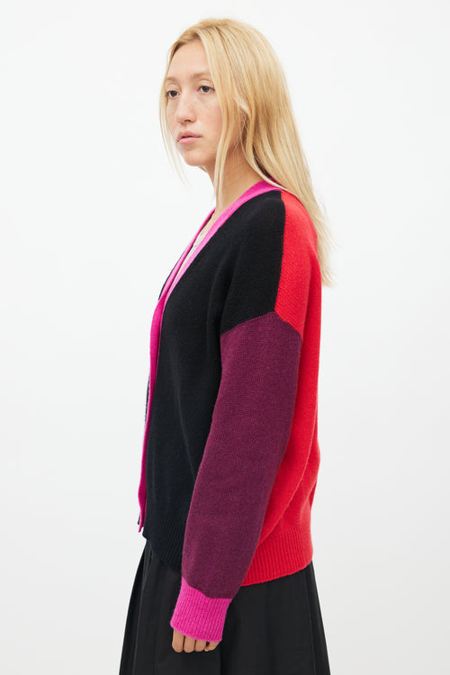 Marni Black & Multicolour Panelled Cashmere Cardigan