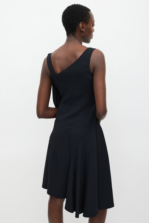 Marni Black Bow Shoulder Flounce Dress