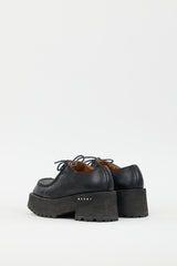 Marni Black & Brown Leather Lace-Up Platform Shoe