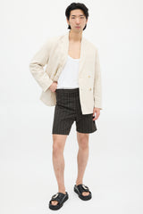 Marni Black & Brown Plaid Short