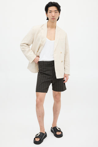 Marni Black & Brown Plaid Short