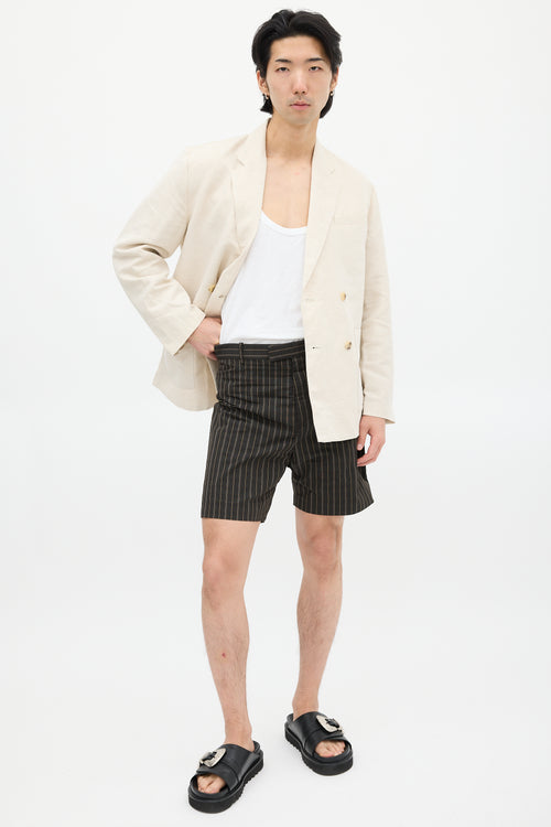 Marni Black & Brown Plaid Short