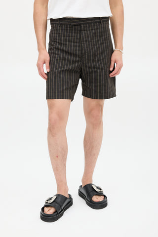 Marni Black & Brown Plaid Short