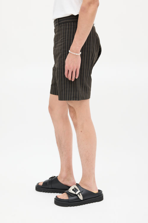 Marni Black & Brown Plaid Short