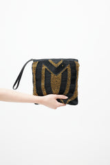 Marni Black & Gold Beaded Clutch