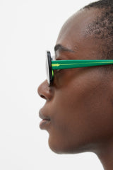 Marni Black & Green MA257 Rectangle Sunglasses
