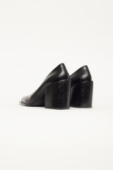 Marni Black High Cut Collar Leather Pump