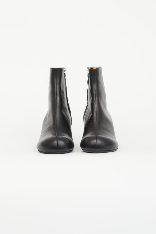 Marni Black Leather Ankle Boot