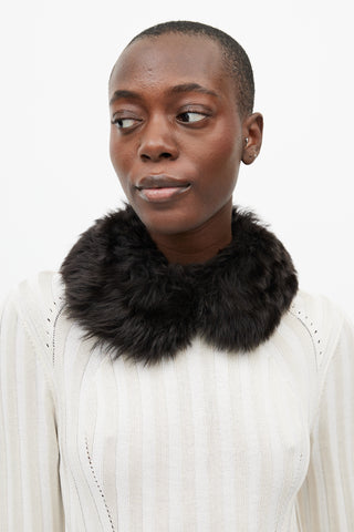 Marni Black Leather Fur Collar