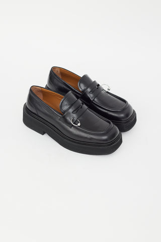 Marni Black Leather Piercing Loafer