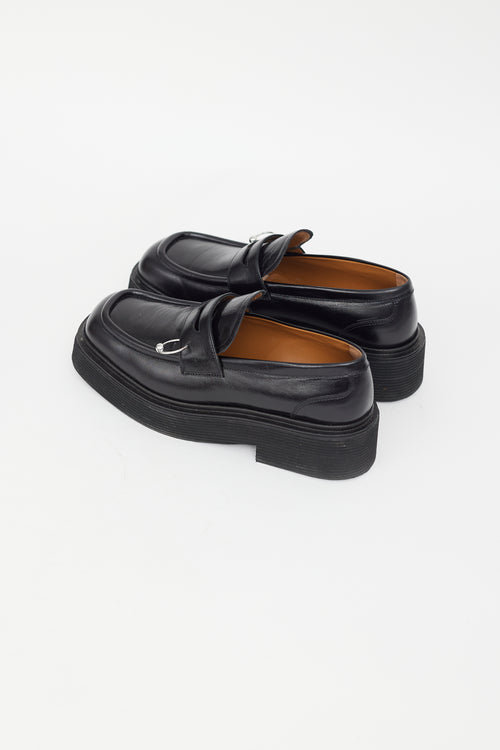Marni Black Leather Piercing Loafer